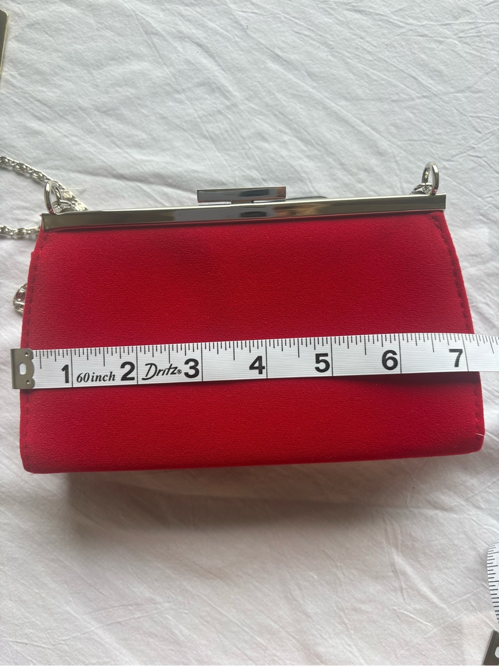 Elegant Red Chain Clutch - Picture 5 of 7